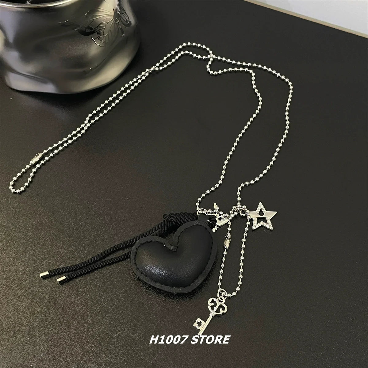 Woven Bag Pendant Long Chain Necklace