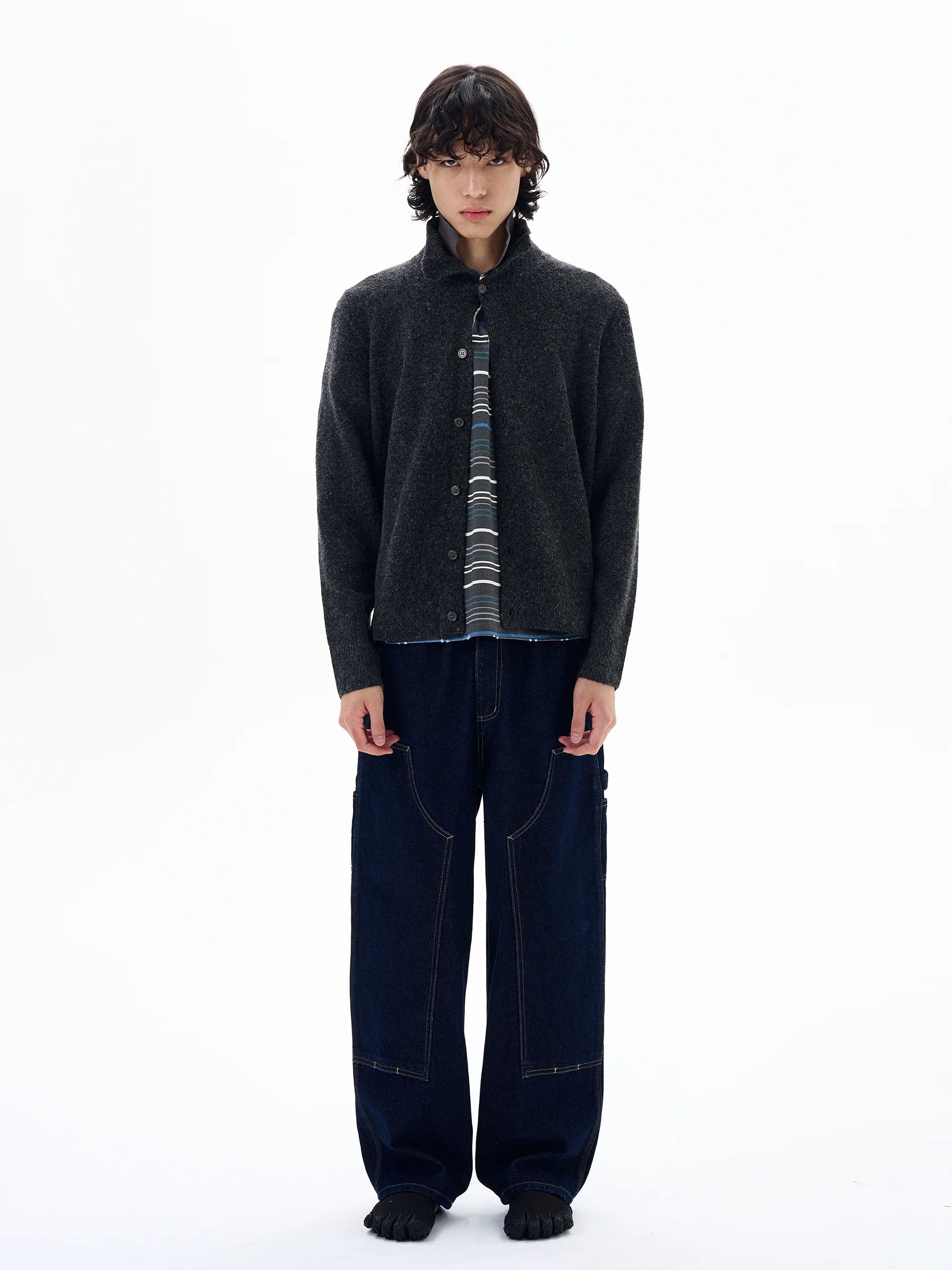 Wool Blend Button Knit Cardigan