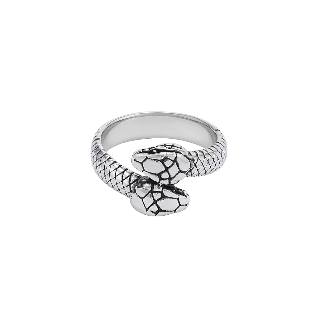 Snake Moonstone Cross Flower Ring