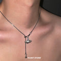 Adjustable Saturn Pendant Snake Necklace