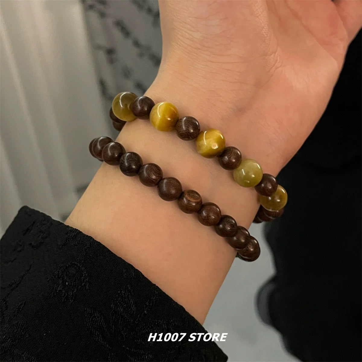 Tiger Eye Pearl Beaded Bracelet
