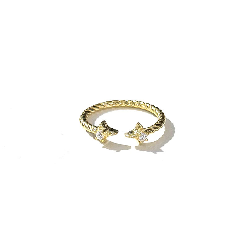 Sterling Silver Open-Ended Star Ring