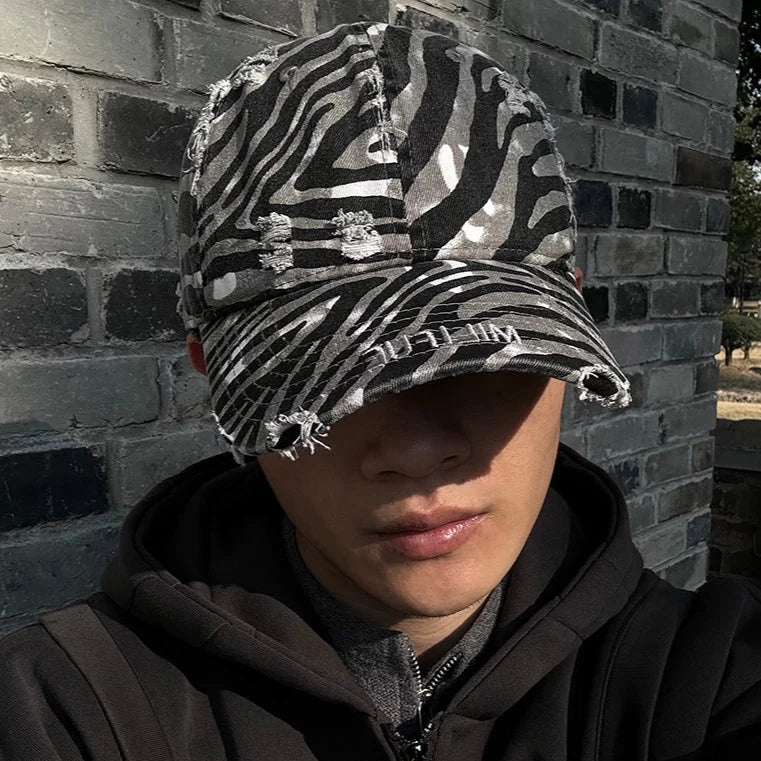 Distressed Camouflage Hip-hop Baseball Cap