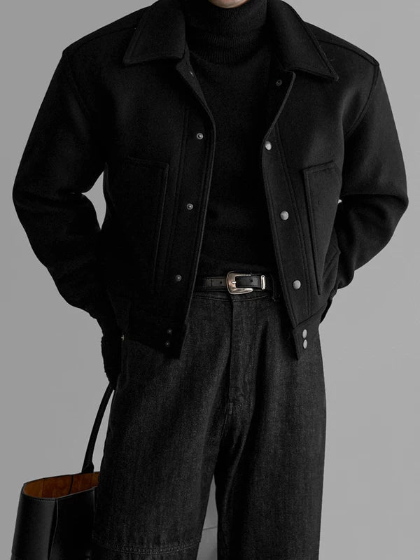 Wool Collar Workwear Short Jacket