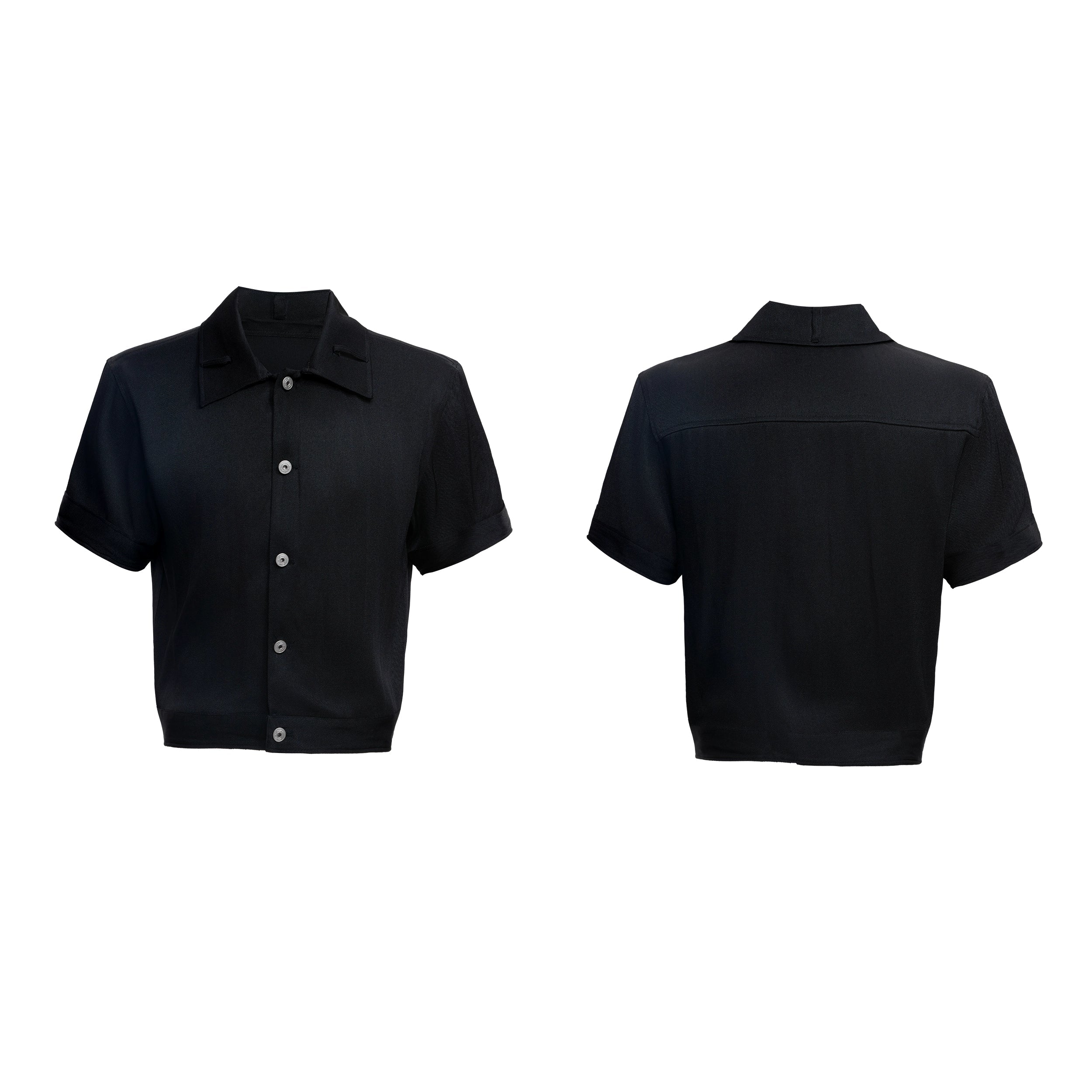 Twill Texture Short Sleeve Top and Pants
