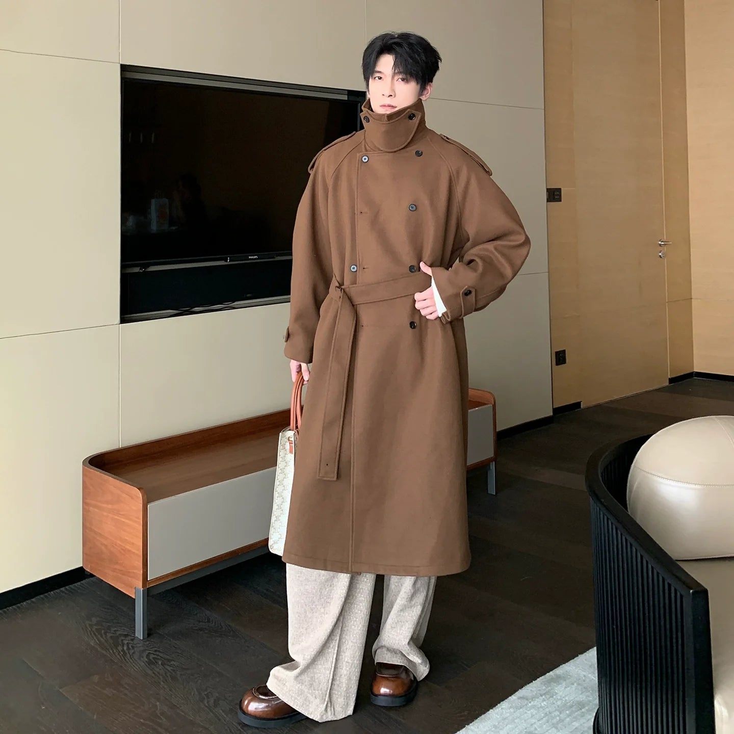 Woolen Mid-length Coat