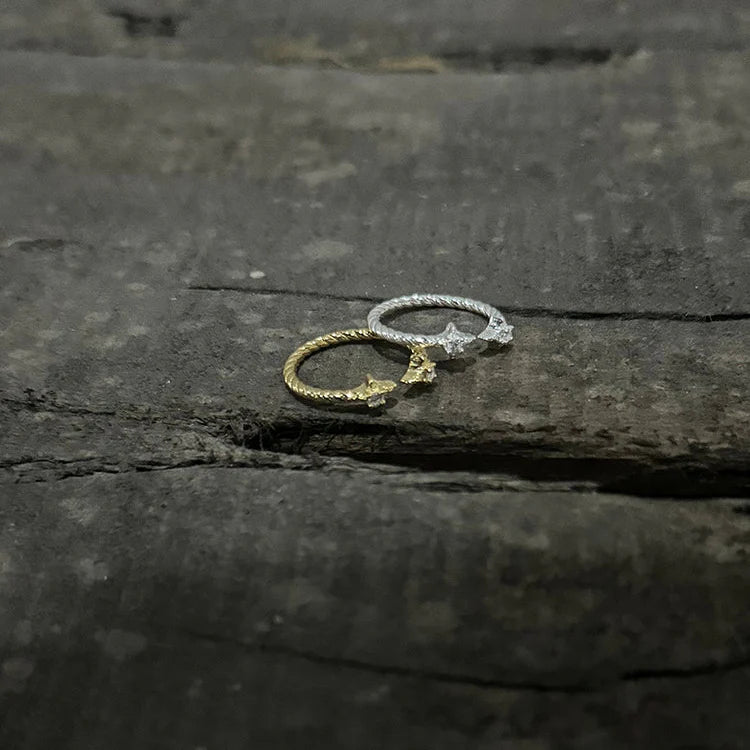 Sterling Silver Open-Ended Star Ring