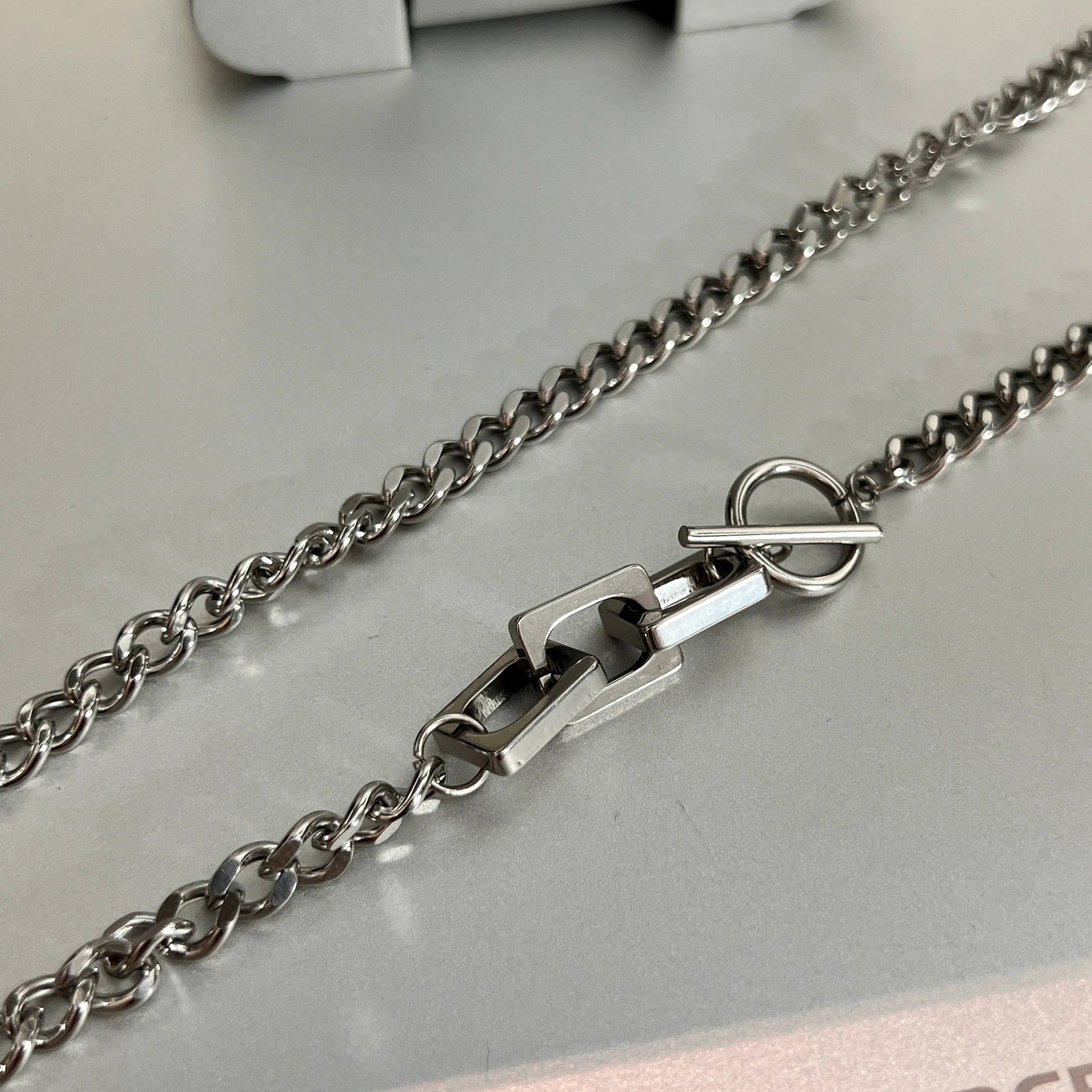 Titanium Steel Square Link Chain Necklace