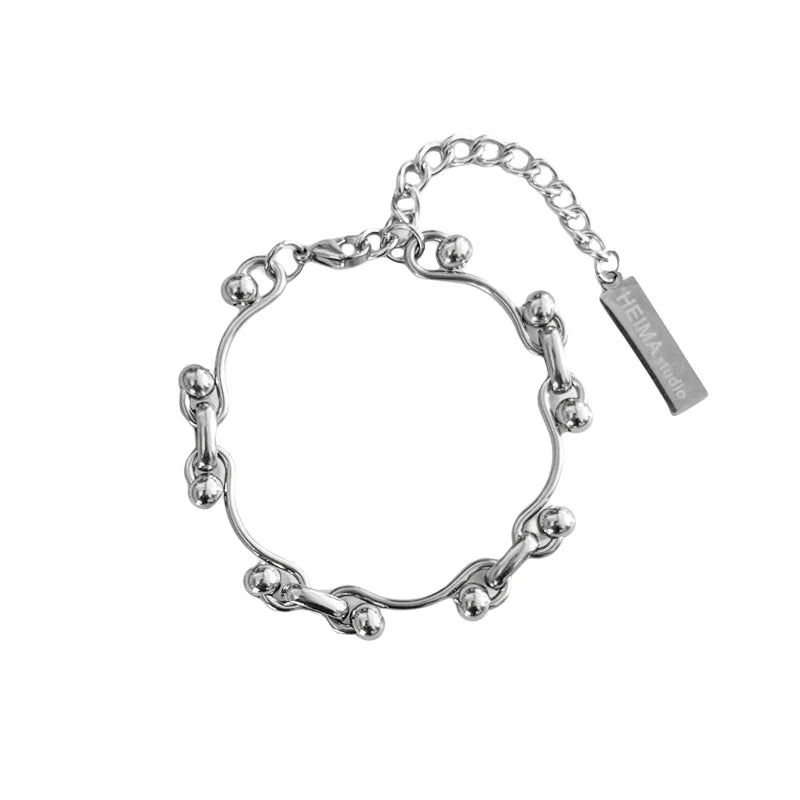 Titanium Steel Arc Chain Bracelet