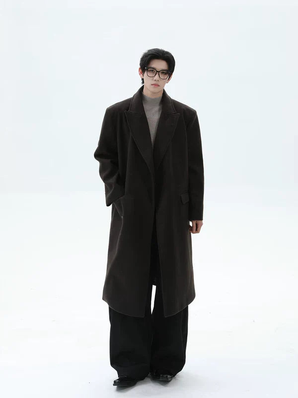 Wool Mid-Length Trench Coat