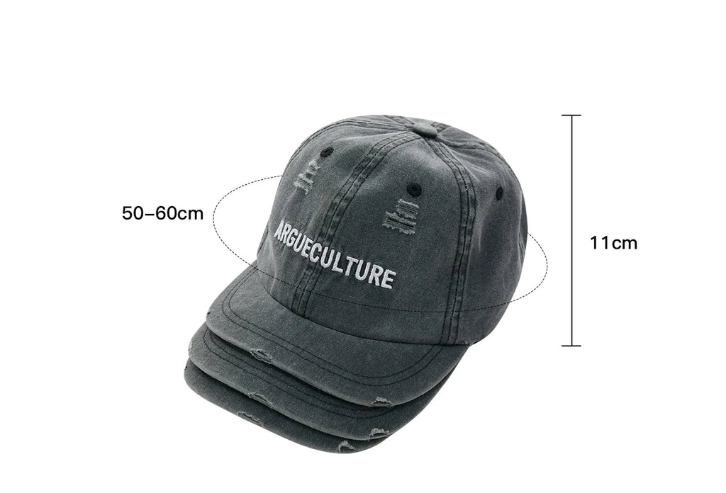 Washed Distressed Brim Baseball Cap