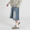 Wide-Leg Denim Cropped Pants