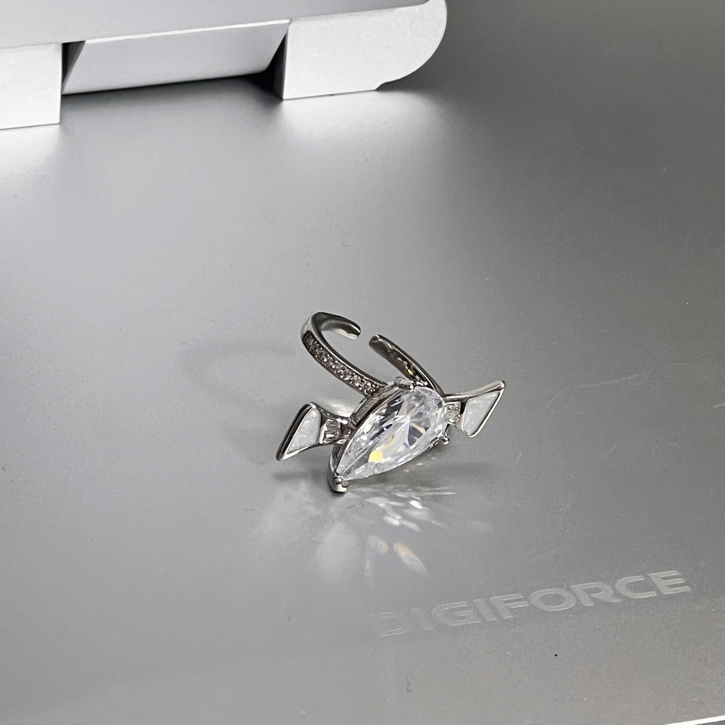 Water Drop Aquamarine Open Ring