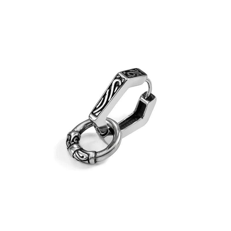 Titanium Steel Punk Hoop Earrings