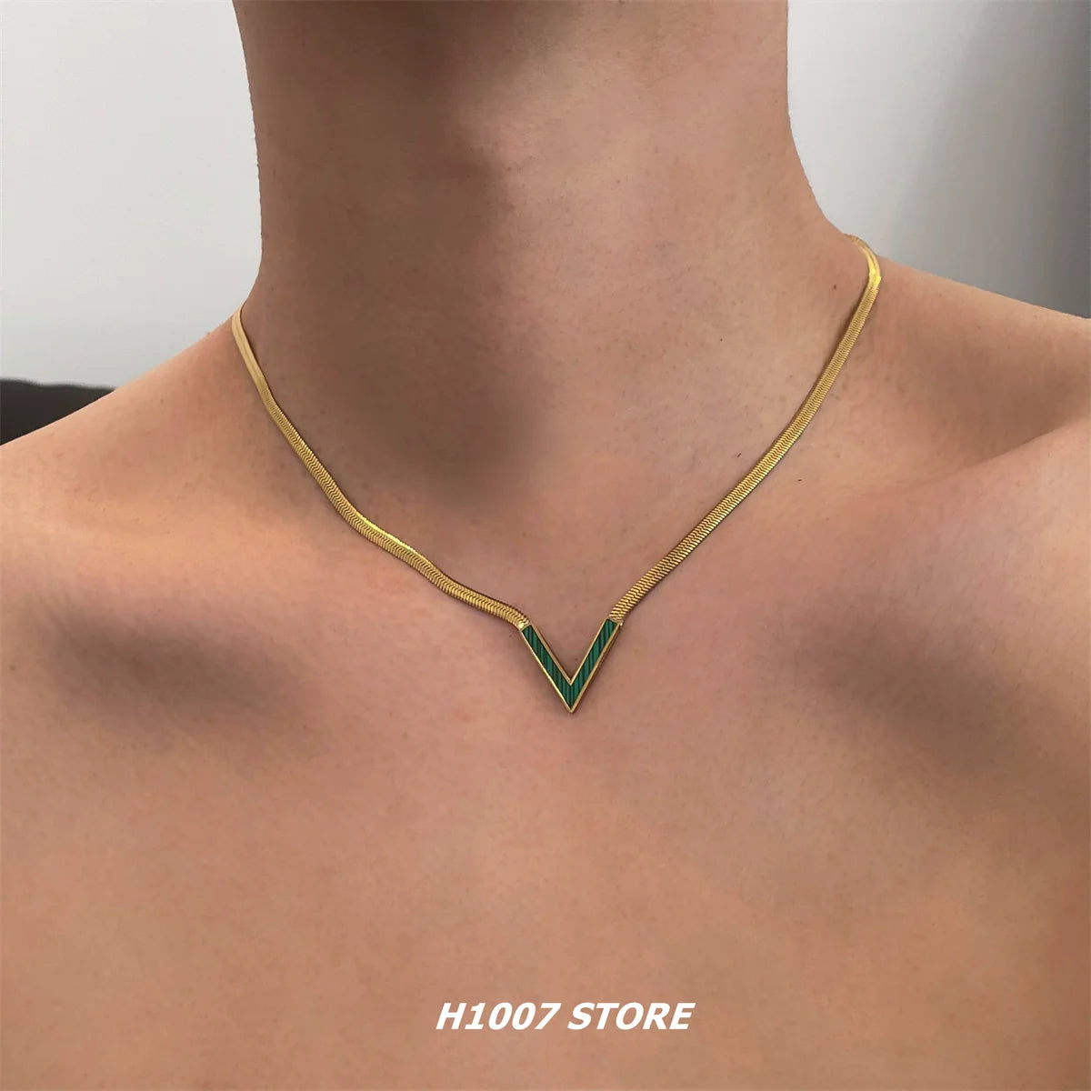 V-Shaped Titanium Steel Necklace