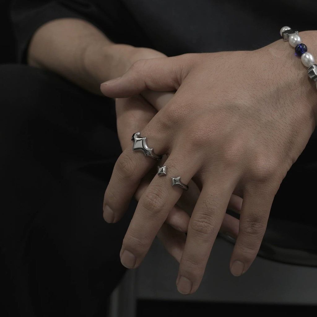 Star Metal Open Adjustable Ring