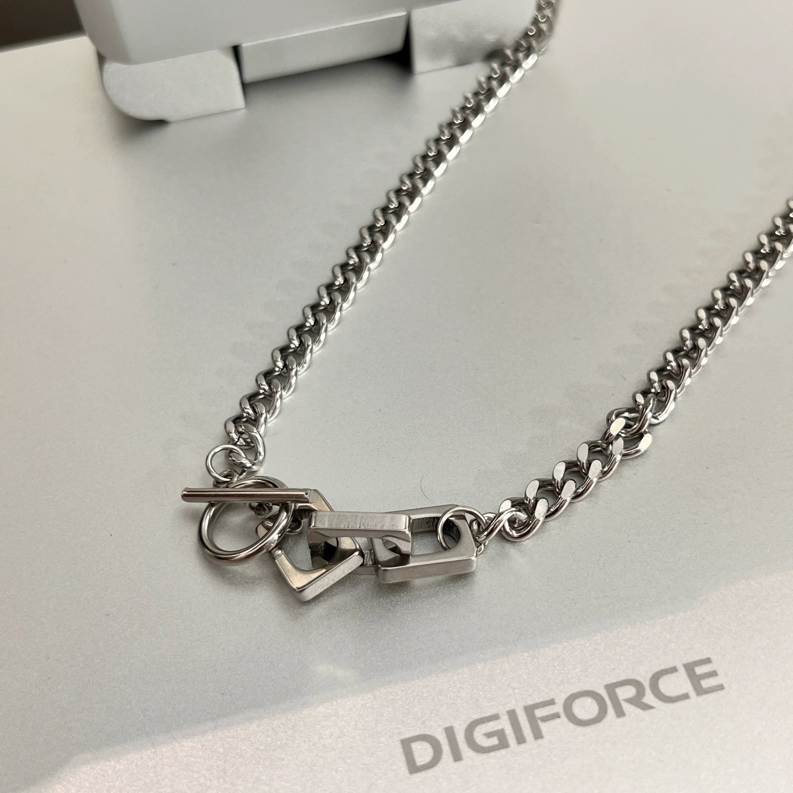 Titanium Steel Square Link Chain Necklace