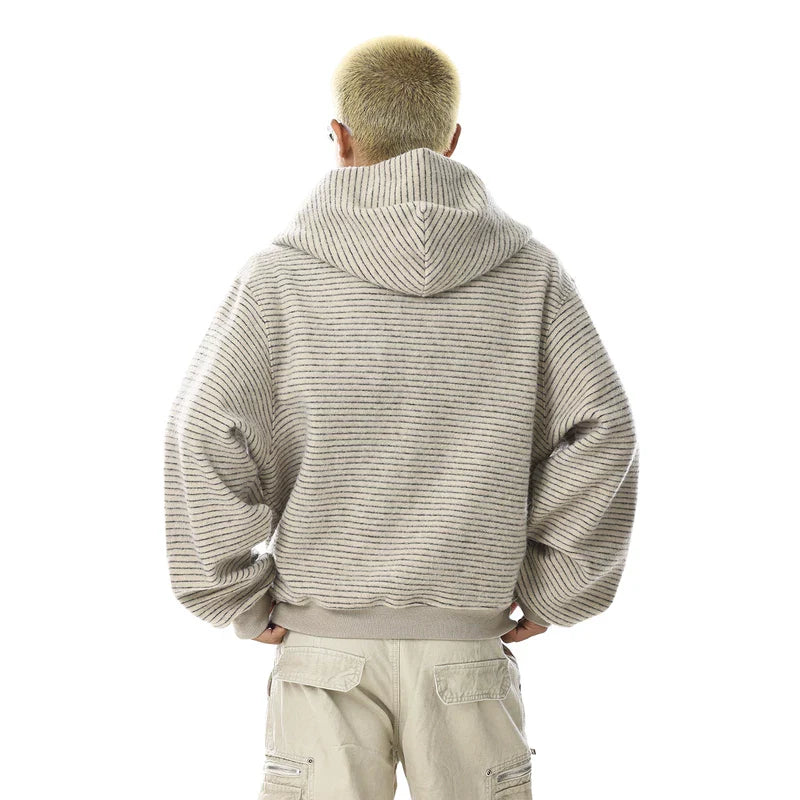 Striped Loose Fit Hooded Sweatshirt