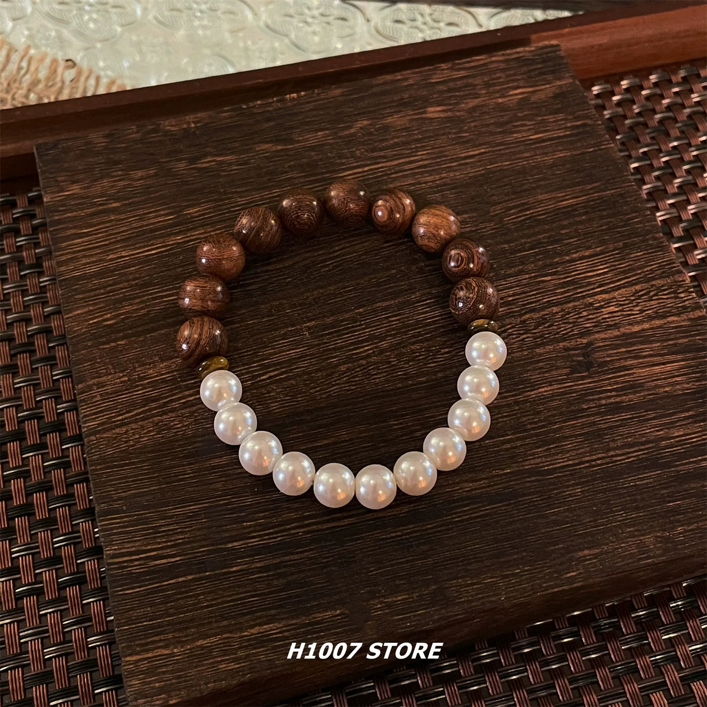 Tiger Eye Pearl Beaded Bracelet