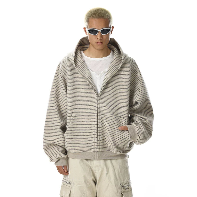 Striped Loose Fit Hooded Sweatshirt