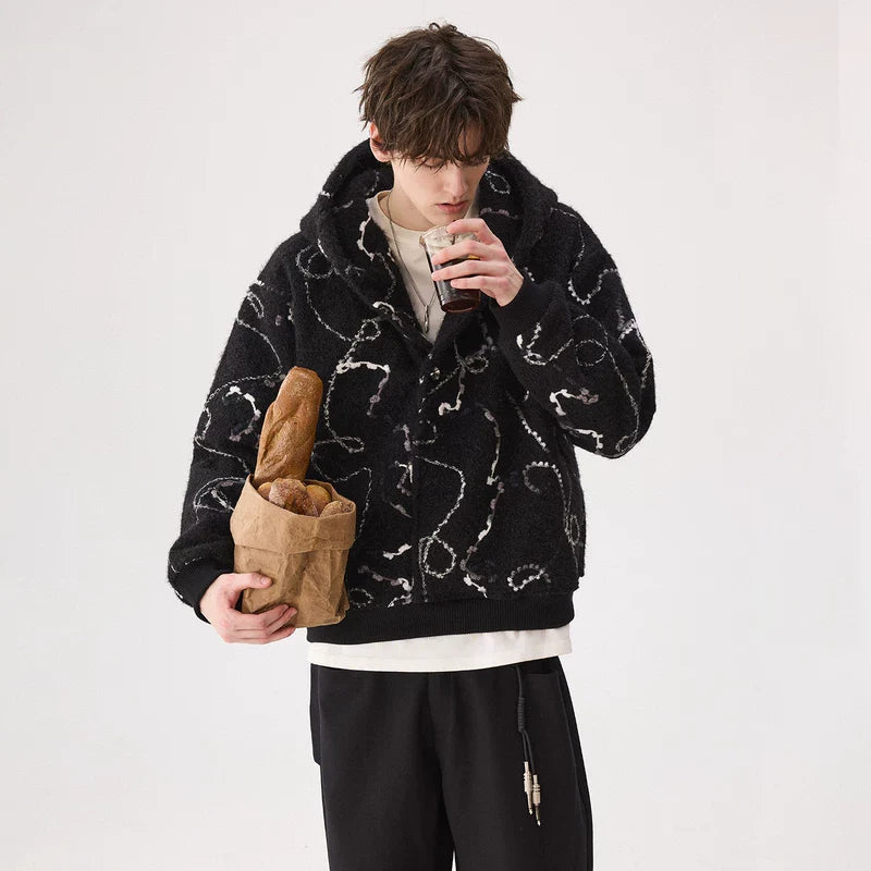 Wool Hooded Striped Sweatshirt