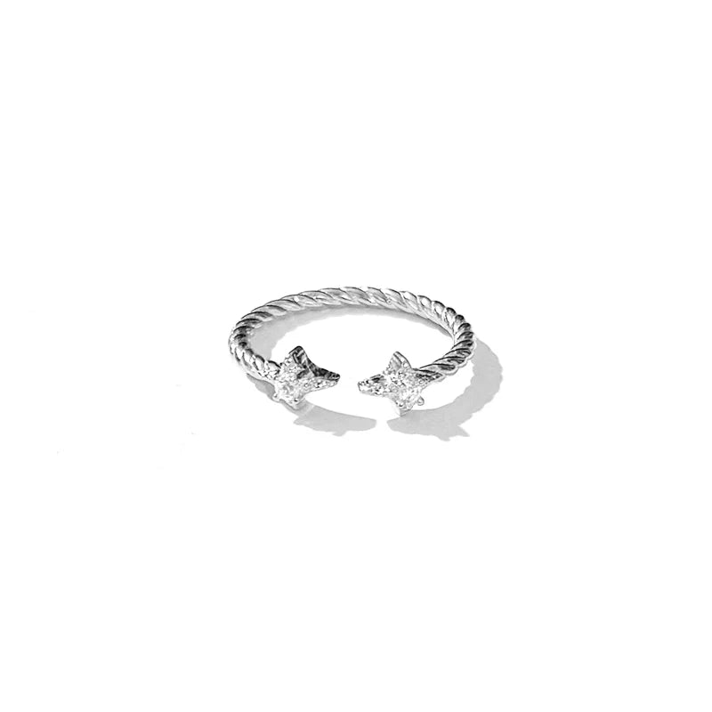 Sterling Silver Open-Ended Star Ring