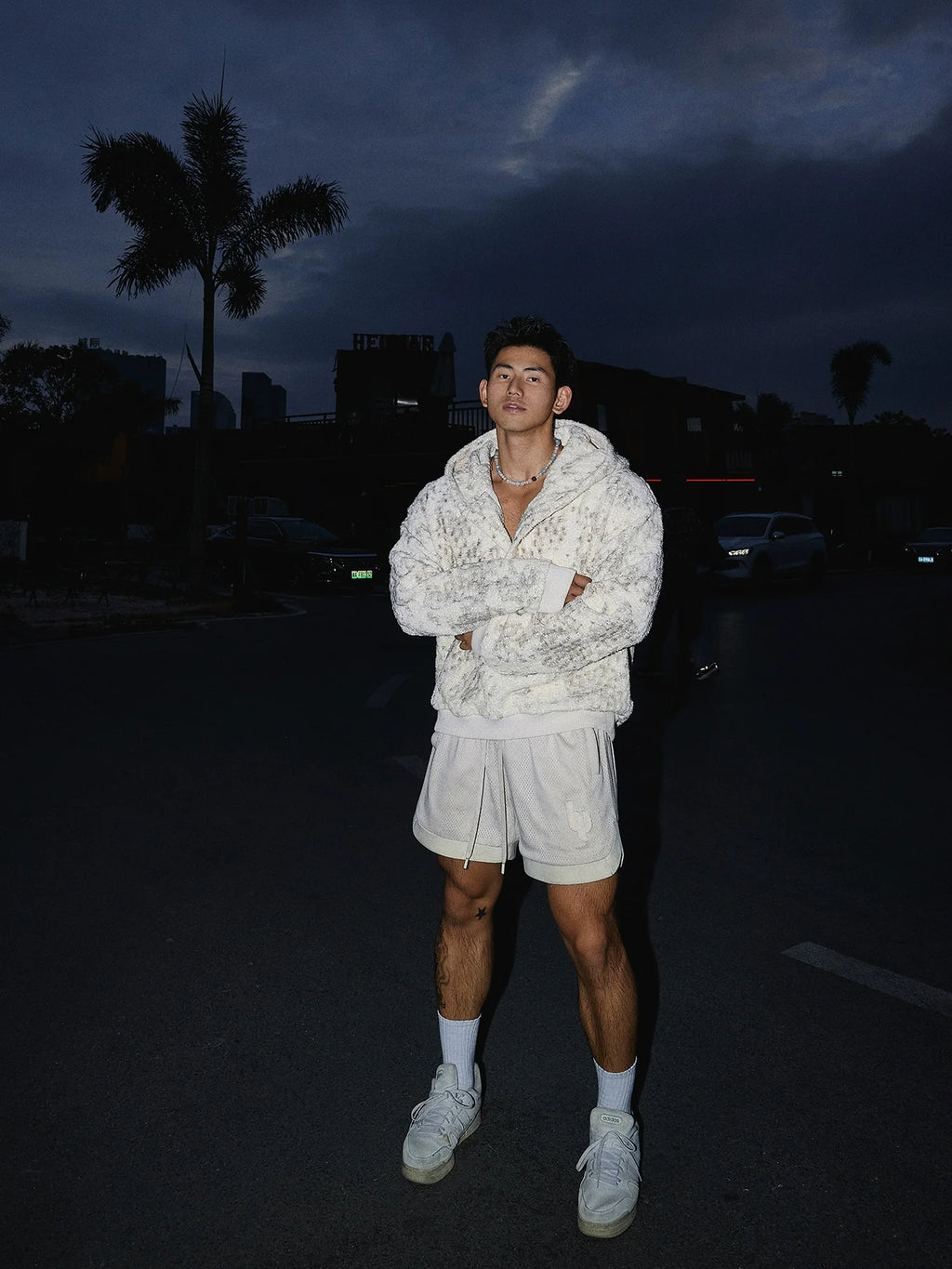 Knitted Button Up Hooded Sweatshirt