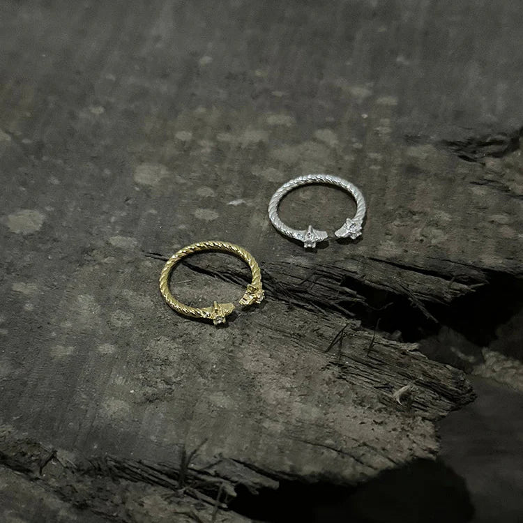 Sterling Silver Open-Ended Star Ring