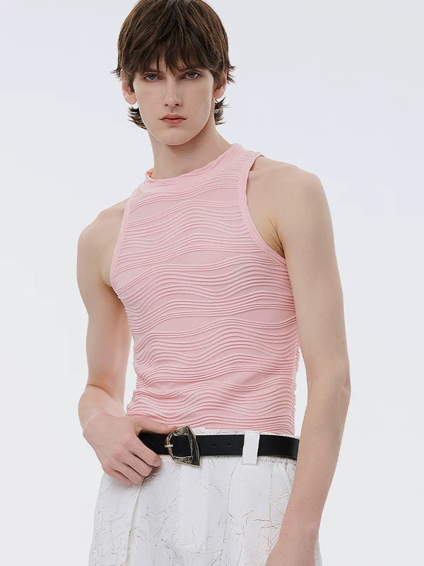 Textured Stretch Sleeveless Vest