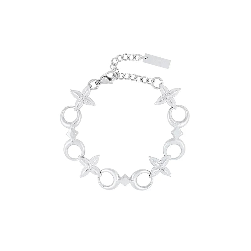 Titanium Steel Star Flower Chain Bracelet