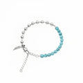 Titanium Steel Turquoise Beaded Chain Bracelet