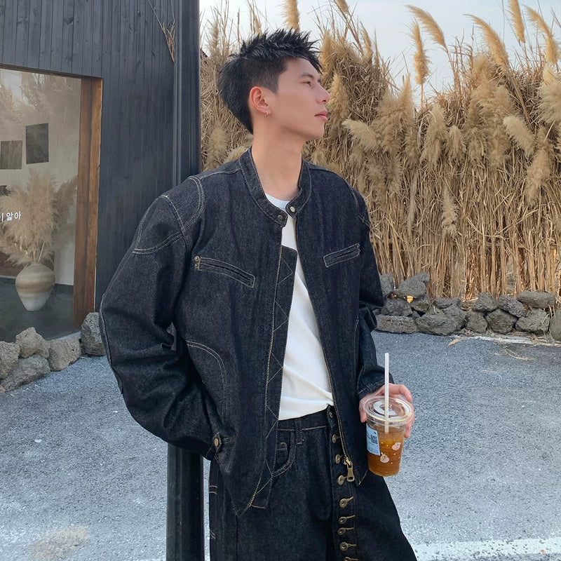 Washed Distressed Denim Jacket and Pants