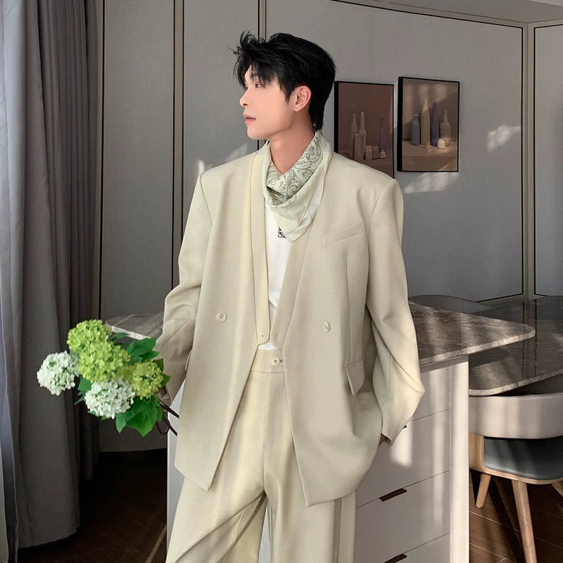 Wide-Shoulder Relaxed Fit Suit (Sold Separately）